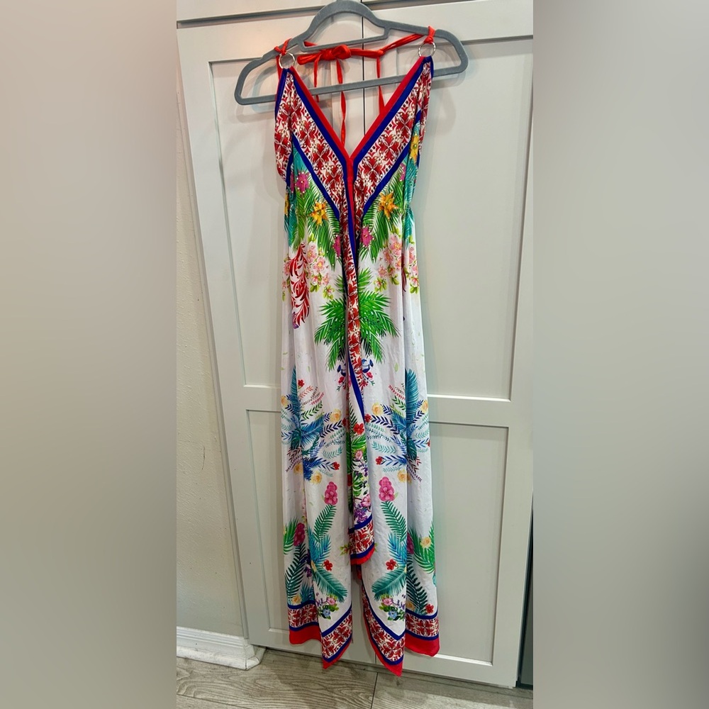 Tropical Backless Maxi Dress One size beach vacation sexy